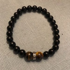 Beaded/Black Onyx/Tiger Eye Bracelet